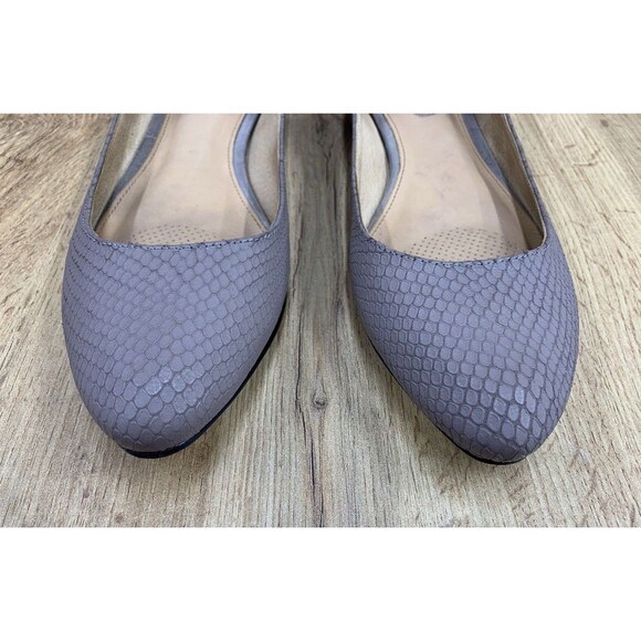 Corso Como Flats Shoes Women's 10 Suede Slate Gray Snakeskin Patent Comfort BR01 - Picture 6 of 16